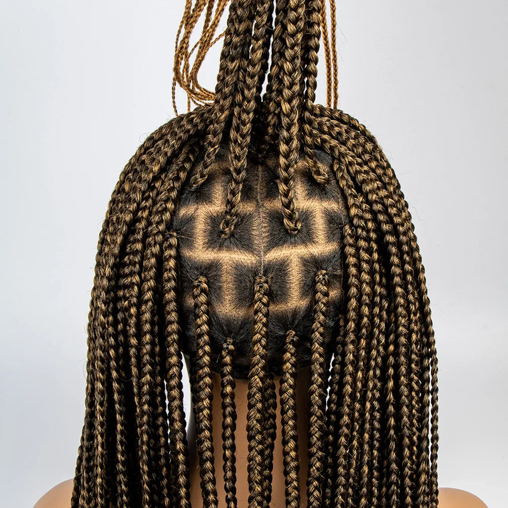 36" Knotless Box Braid Full Lace Wig | Synthetic | Black Women