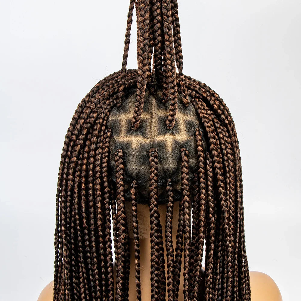 36" Knotless Box Braid Full Lace Wig | Synthetic | Black Women
