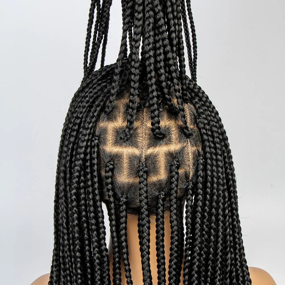 36" Knotless Box Braid Full Lace Wig | Synthetic | Black Women