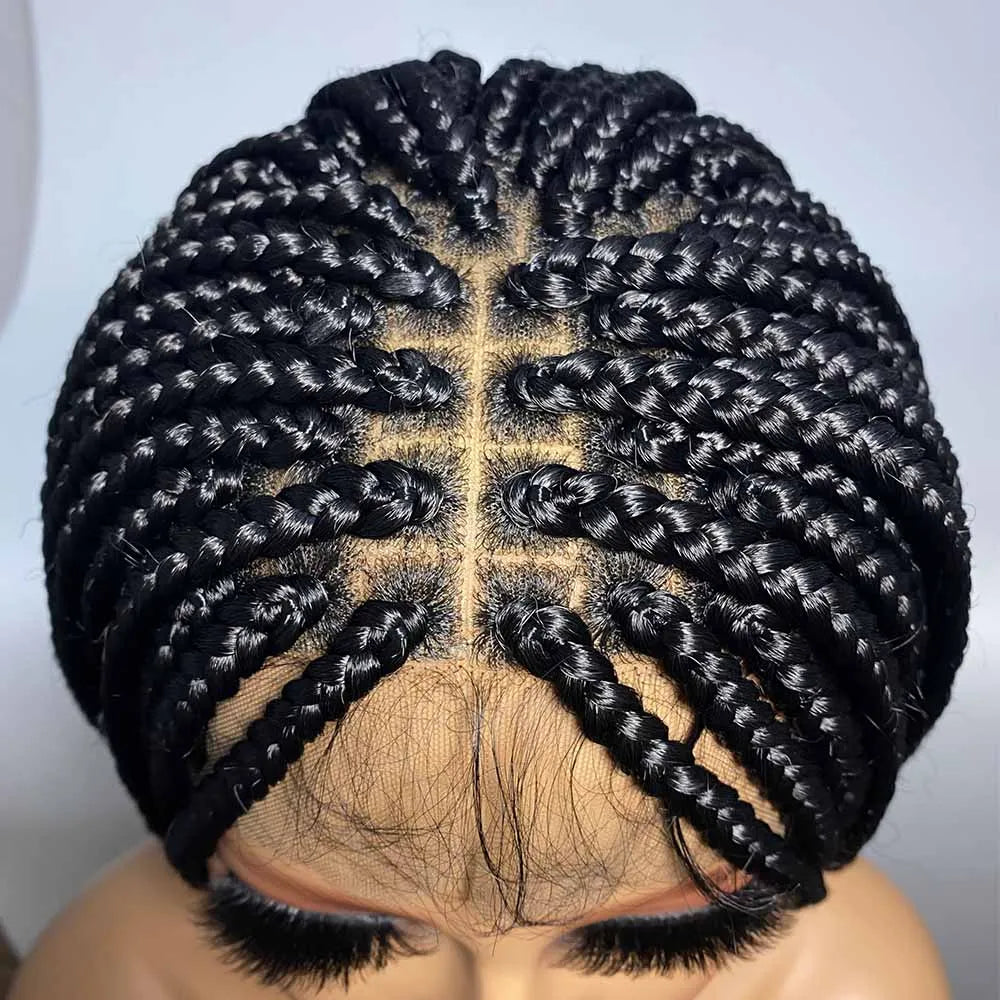36" Knotless Box Braid Full Lace Wig | Synthetic | Black Women