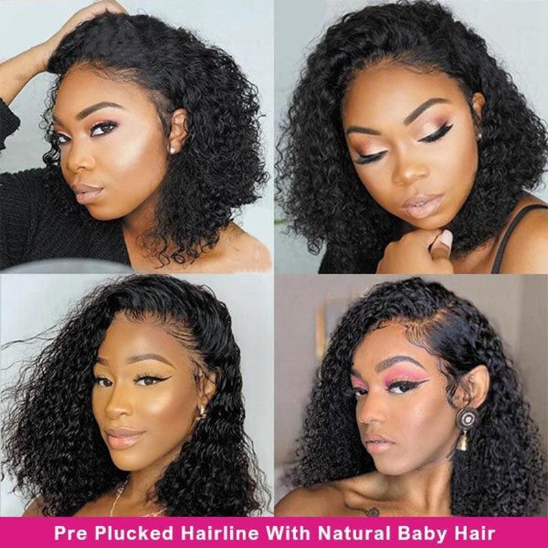 Short Curly Bob Lace Front Wig | Deep Wave | Brazilian Human Hair