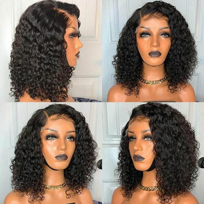 Short Curly Bob Lace Front Wig | Deep Wave | Brazilian Human Hair