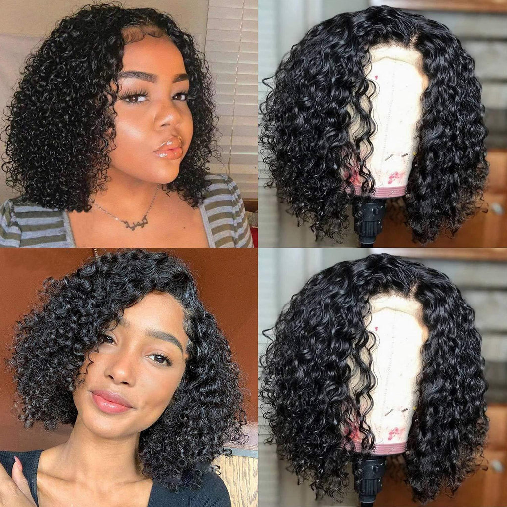 Short Curly Bob Lace Front Wig | Deep Wave | Brazilian Human Hair