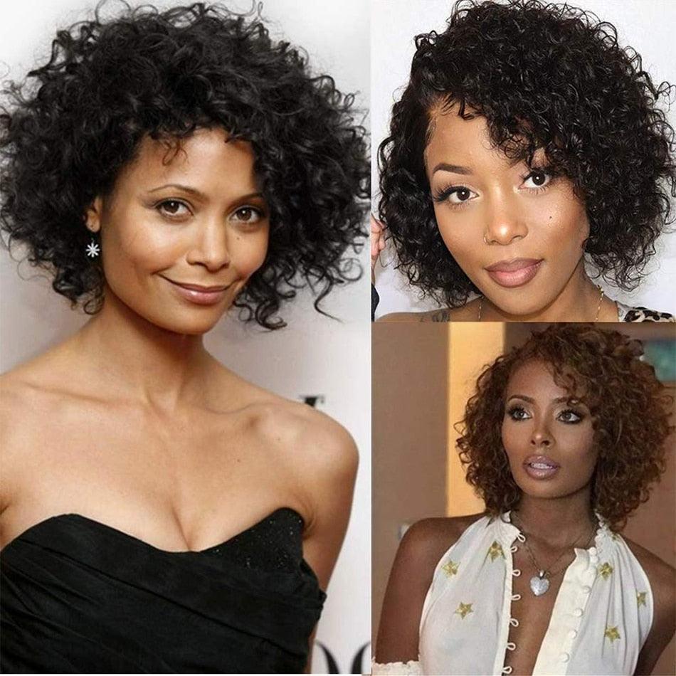 Short Kinky Curly Pixie Cut Wig | No Lace | Brazilian Human Hair