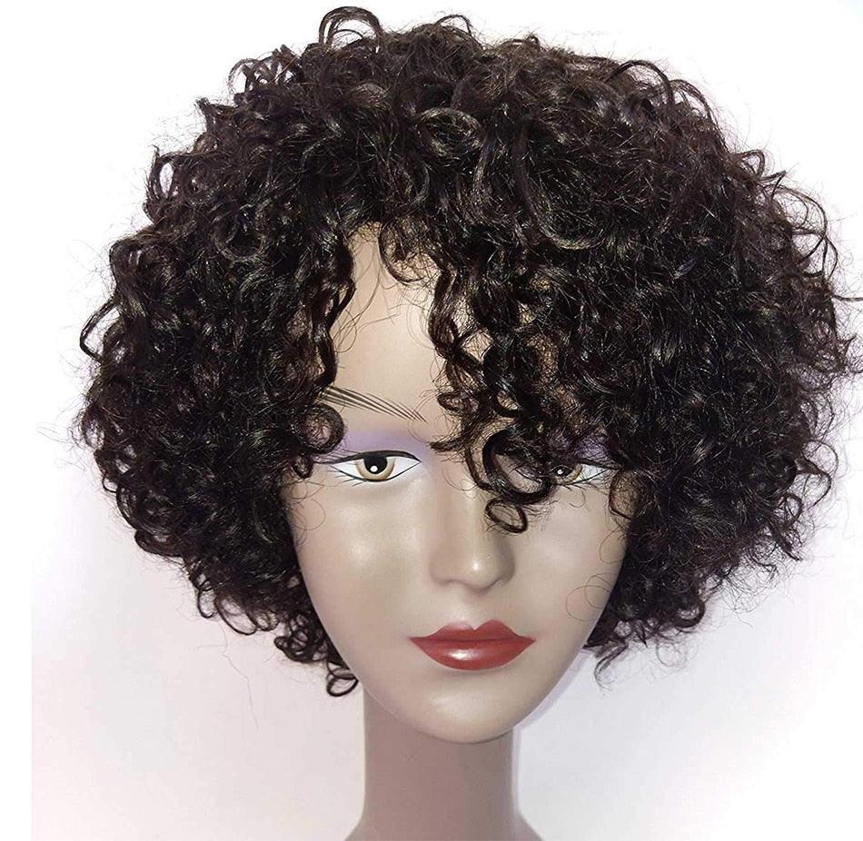 Short Kinky Curly Pixie Cut Wig | No Lace | Brazilian Human Hair