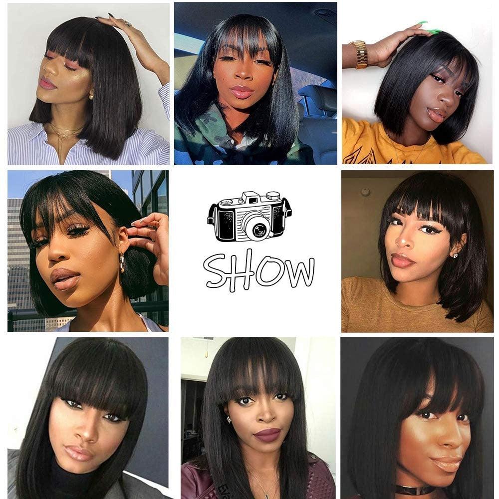 Straight Bob Wig With Bangs | Brazilian Human Hair | For Black Women